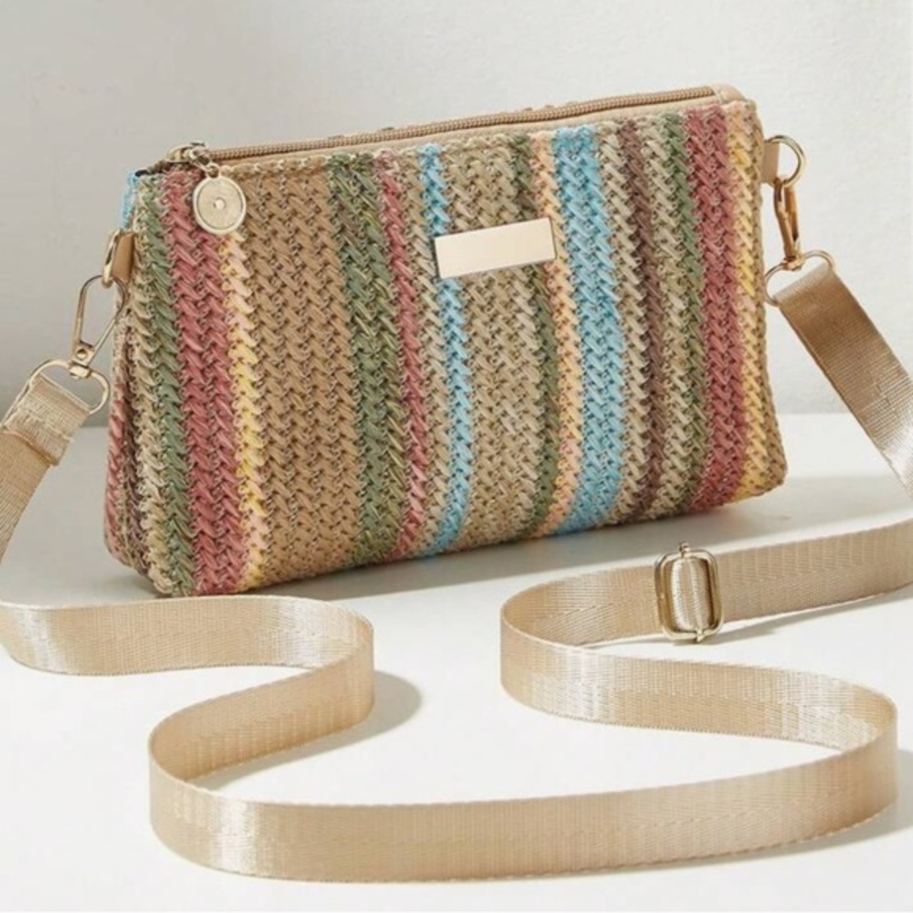 Boho Multicolor Woven Crossbody Bag